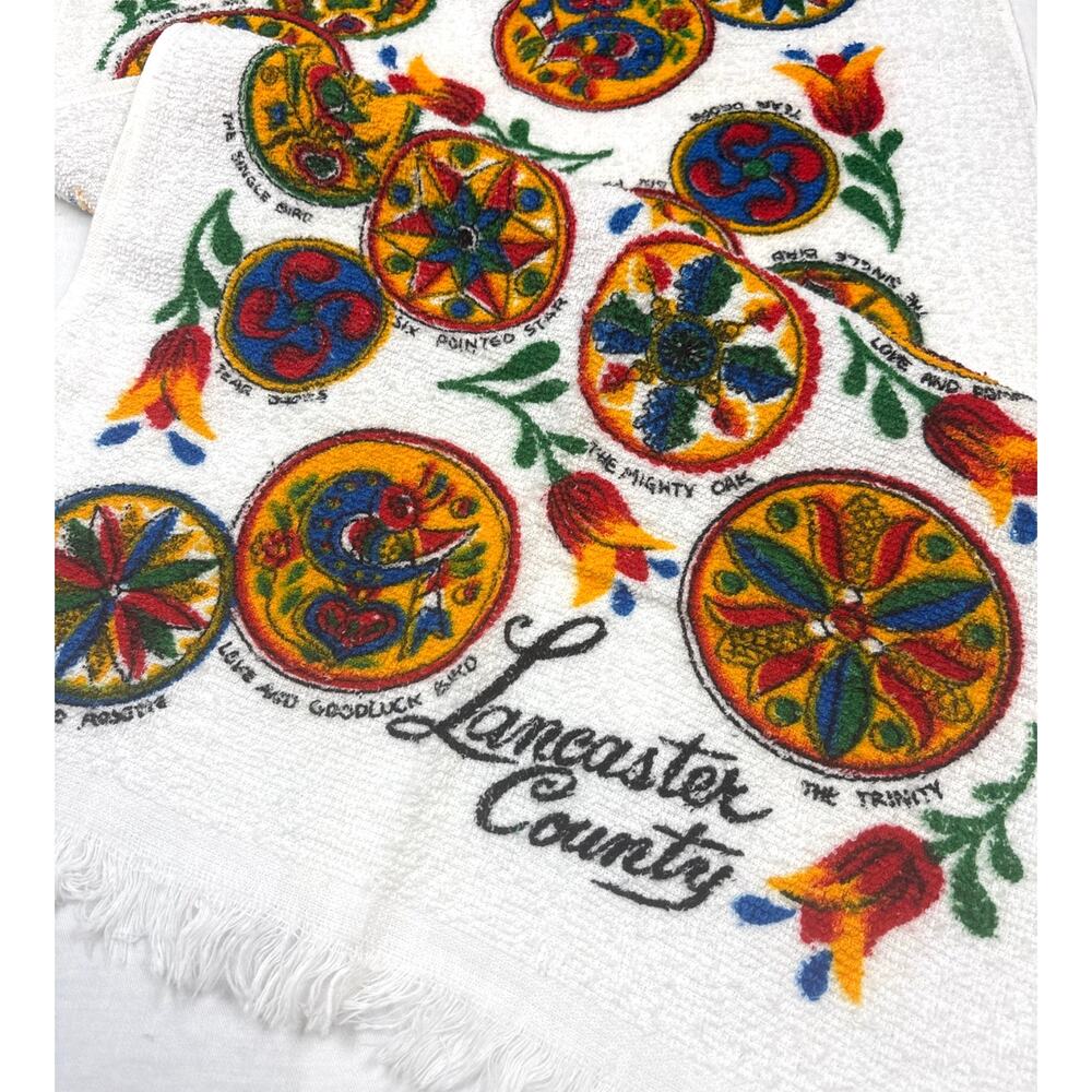Vintage Pennsylvania Dutch Designed Terrycloth Kitchen Dish Towel Kitchen Decor